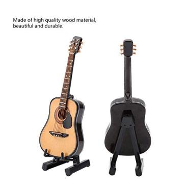 Imagem de GLOGLOW Modelo de Guitarra Ornamentada, Decoração Requintada Pintada de 16 Cm Com Expositor e Caixa de Presente para Mesa, Escritório, Casa, Feito à Mão, Modelo de Mini Guitarra Em Miniatura de (10cm)