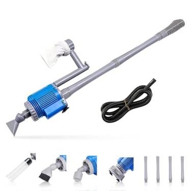 Imagem de boxtech Limpador de aquário elétrico atualizado, kit de limpeza de cascalho para tanque de peixes automático 12V DC/28W Kit de limpeza de cascalho 6 em 1 troca de água e lavagem de filtro de areia para aquário 10-200 galões