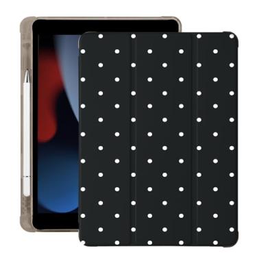 Imagem de BlHMCASE Linda capa de bolinhas brancas para iPad Pro de 11 polegadas 4ª/3ª/2ª geração 2022/2021/2020 com suporte para lápis, hibernar/despertar automático, capa traseira de TPU macio de couro preto