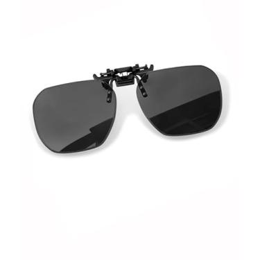 Imagem de Clip on Óculos de sol feminino masculino flip up óculos de sol modernos óculos escuros bonitos SY6174, Lente preta