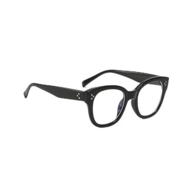 Imagem de Óculos de armação quadrada para mulheres e homens, lentes transparentes, leves, Moldura preta