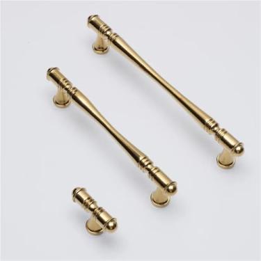 Imagem de Maçanetas de porta de móveis cromadas de latão claro para armários e gavetas guarda-roupa armário de vinho puxa ferragens de móveis 1 peça (cobre 96 mm)