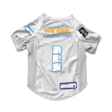 Imagem de Littlearth Camiseta elástica para animais de estimação - oficialmente licenciada pela Copa do Mundo da FIFA 2026, Team: Argentina, Tamanho: Grande