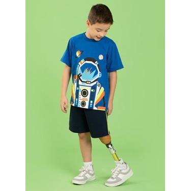 Imagem de Conjunto Verão Menino Infantil Royal Camiseta e Bermuda Astronauta, 10
