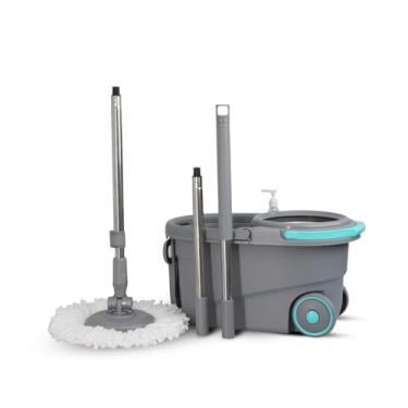 Imagem de Glinter Magic Mop Giratório, Aço Inox, Com Angulação, Rodinhas, Para Todos Pisos, Centrífuga, Elegante e Discreto, Alta Durabilidade e Resistência