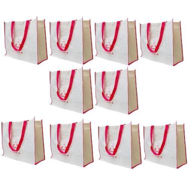 Imagem de Bolsa Ecobag Ecologica Kit 10 Uni Mercado Compras Retornavel Passeio R