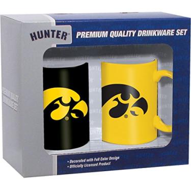 Imagem de Hunter Manufacturing NCAA Conjunto de canecas de cerâmica Iowa Hawkeyes (2 peças), 325 ml, transparente