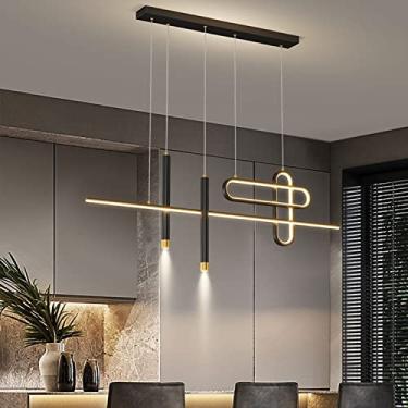 Imagem de Luminária pendente LED para mesa de jantar com controle remoto, luminária pendente LED para sala de jantar, lustre regulável, luminárias para sala de jantar, sala de estar, luminárias para c