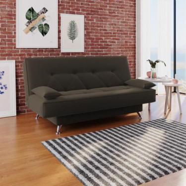 Imagem de Sofá Cama 1,80m Fabiane Suede Marrom  Madelina Decor
