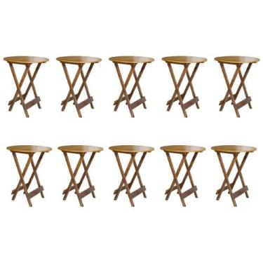 Imagem de Kit 10 Mesas de Madeira Bistrô Dobravel Ideal para Bar e Restaurante M