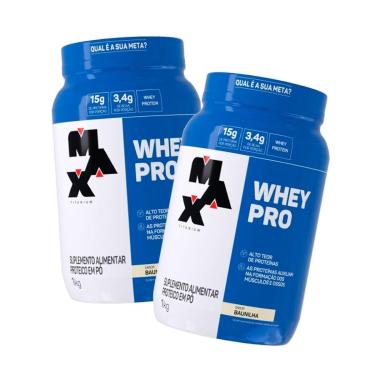 Imagem de Pack 2x Whey Pro 1kg Max Titanium Proteína Concentrada-Unissex
