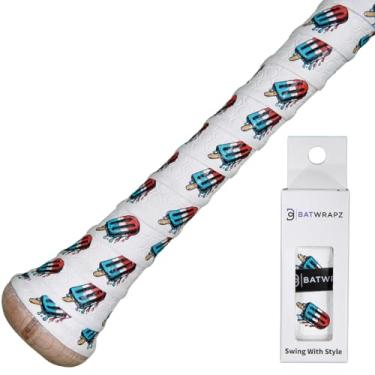 Imagem de BatWrapz Fita de aderência de taco para beisebol - softball, 1,1 mm, pré-cortada e sensação profissional, fita de substituição
