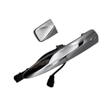 Imagem de Maçaneta de suporte para porta de carro 806469N00A, 806451Aa0A Puxadores de porta externa cromados dianteiros prateados ABS apto para Nissan apto para folha (direita)