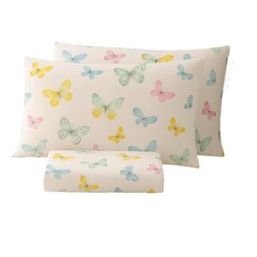 Imagem de Jogo De Lençol Percal 180 Fios Algodão (BORBOLETAS COLORIDAS,CASAL)