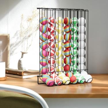 Imagem de Suporte de exibição de bola de golfe 60, suporte de parede de metal para mesa - organizador de bolas de golfe de aço para 60 bolas, preto