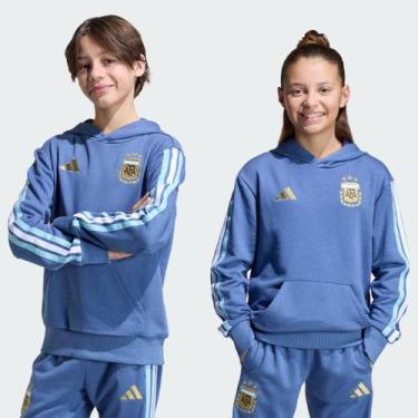 Imagem de Moletom Adidas Argentina Juvenil Azul, 10 ANOS