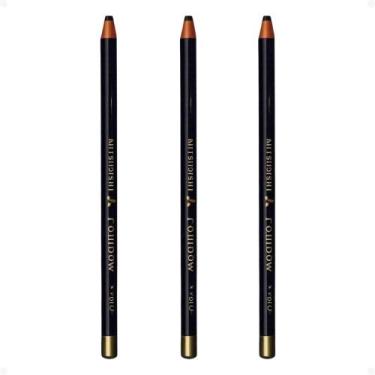 Imagem de Kit Mitsubishi Rainbow: 3 Lápis Dermatográfico Preto 7610-24