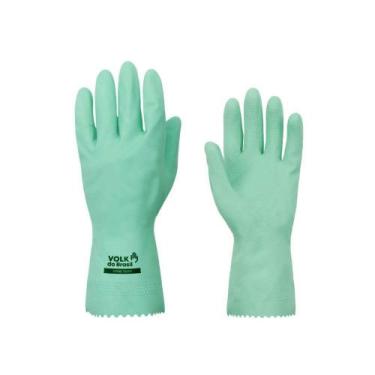 Imagem de Luva Latex Verniz Volk Silver Verde P M G, G