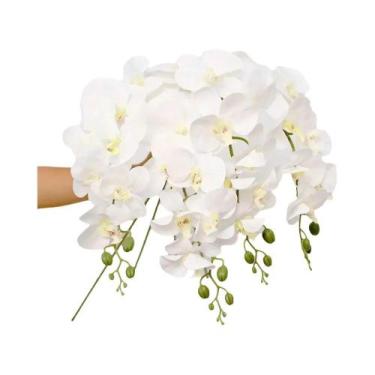 Imagem de Hastes De Orquídea Borboleta De Seda Realistas, 6 Peças Com 9 Flores C