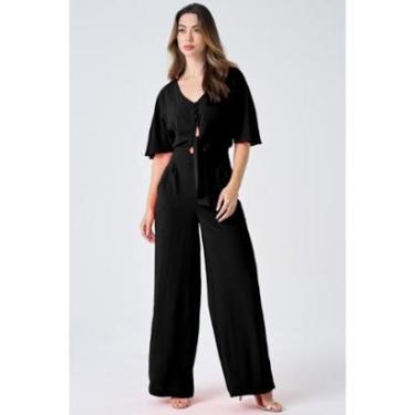 Imagem de Macacão Longo PKS com Amarração Preto-Feminino