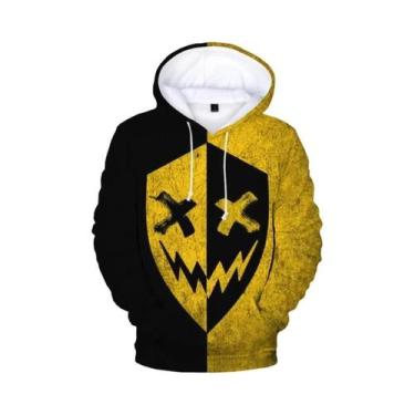 Imagem de Hoodie 3D Impresso Com Rosto Sorridente Do Diabo Para Homens E Mulhere