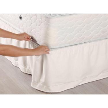 Imagem de Saia para Cama Solteiro Veste Fácil - 88x188cm - Santista