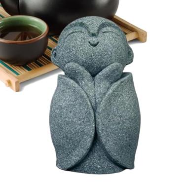 Imagem de Estatuetas pequenas de Buda | Estátua de Buda de Pedra de Jardim - Decoração Budista da Sorte, Ornamento Positivo para Sala de Estúdio, Aquário, Fonte Meditação Yoga Calmante