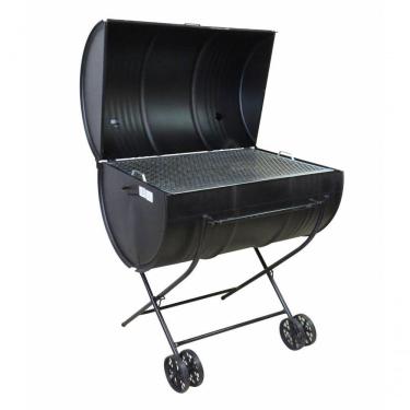 Imagem de Churrasqueira A Bafo Tambor 200 Litros Com Grelha E Carrinho
