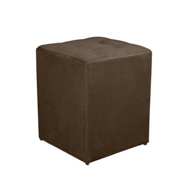 Imagem de Puff Quadrado Decorativo Suede Marrom