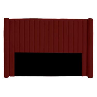 Imagem de Cabeceira Casal Queen Size Estofada Para Cama Box Alicia Veludo Cor Marsala