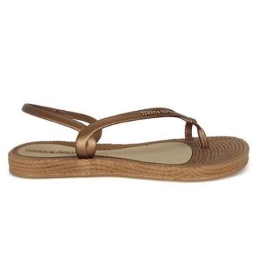 Imagem de Sandália Terra e Água Rasteira Feminina Tira de Dedo Casual-Feminino