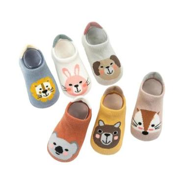 Imagem de Meias De Algodão Antiderrapantes Para Bebês, Meninos E Meninas, 6 Pare