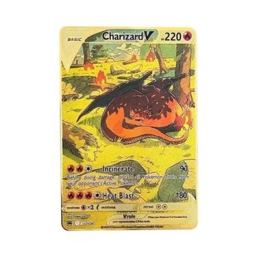 Imagem de Cartão Metálico Pokémon Dourado 10000 Pontos Arceus Charizard Raichu M