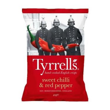 Imagem de Batata Chips Sabor Pimenta Doce Vermelha Tyrrells 40g