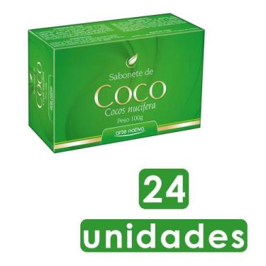 Imagem de 24x sabonete com óleo de coco base de óleo vegetal palmiste hidratação