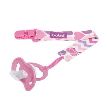 Imagem de Prendedor chupetas buba com cordão fun divertido - corações