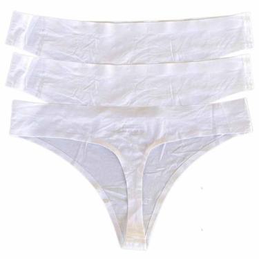 Imagem de Calcinha fio Não Marca Na Roupa Kit 3 Peças Combo Revenda, G/GG, Branc