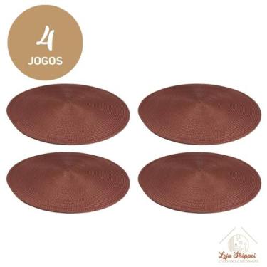 Imagem de Kit 4 6 Jogo Americano Colorido 9 Cores Redondo Mesa Posta Conjunto Mu