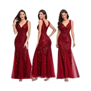 Imagem de Vestido De Festa Formal Elegante Para Mulheres, Sem Mangas, Bordado Co