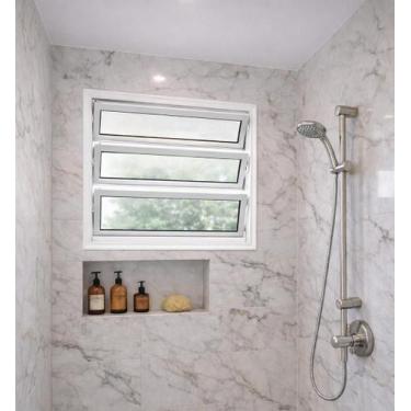 Imagem de Vitro Basculante de Alumínio Branco 60x80 Linha 25 - Brecorimo