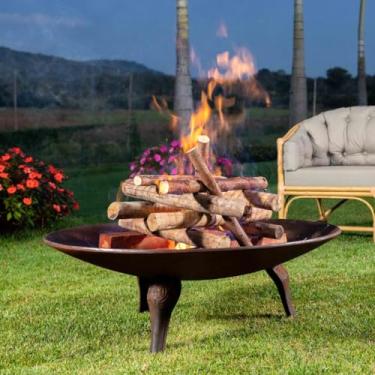 Imagem de Lareira Braseiro Jardim Externa Portátil Ferro Fundido Cor Envelhecida