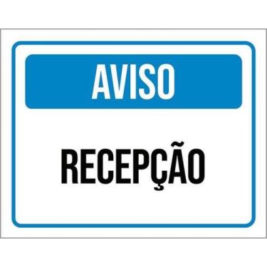 Imagem de Kit 5 Placas Sinalização - Aviso Recepção Azul - Sinalizo
