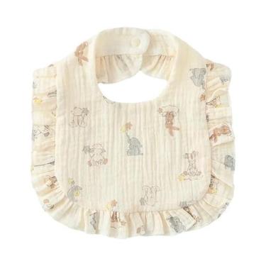 Imagem de Babador De Algodão Floral Com Babados Estilo Coreano, Toalha Macia Par