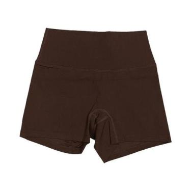 Imagem de Shorts De Yoga De Cintura Alta Em Cor Sólida Para Mulheres, Leggings D