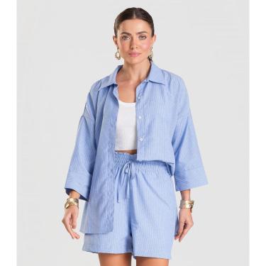 Imagem de Shorts Feminino Listrado Dianna Azul-Feminino