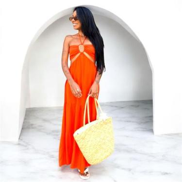 Imagem de Vestido Longo Feminino Elegante Boho Amarracao Alça - Bellamore, COR 2