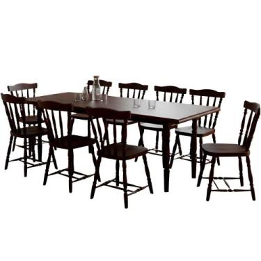 Imagem de Mesa Retangular 250X90 10 Cadeiras Madeira Macica Pes Torneados Marjor
