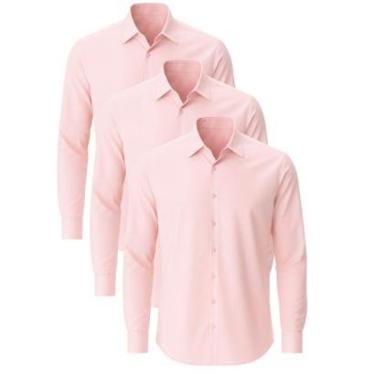 Imagem de Kit 3 Camisas Social Masculina Manga Longa Crocker-Masculino