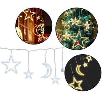Imagem de Luz Cascata Decorativa Natalina Lua Estrela - Nilo-imports