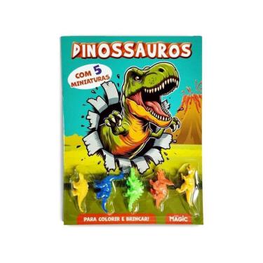Imagem de Dinossauros - Colorir e Brincar com 5 Miniaturas